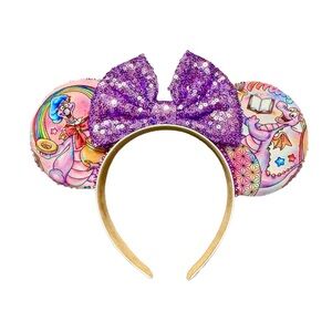 Women’s Handmade Disney Inspired Purple Sequin Bow FIGMENT Minnie Ears - NWOT